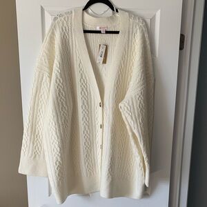 NWT Joe Fresh Ivory Cable Knit Cardigan